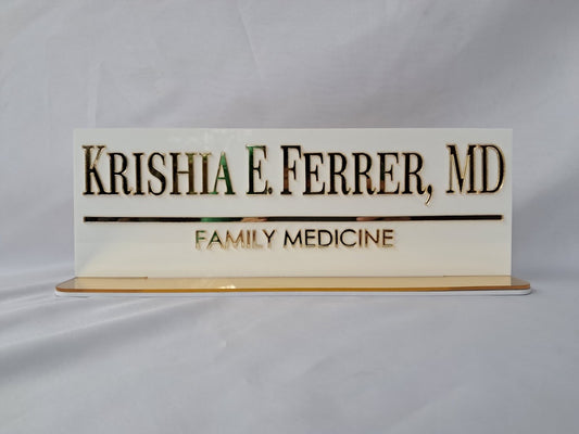 Custom Acrylic Desk Name Plate – Personalized Office Name Sign for Professionals & Executives