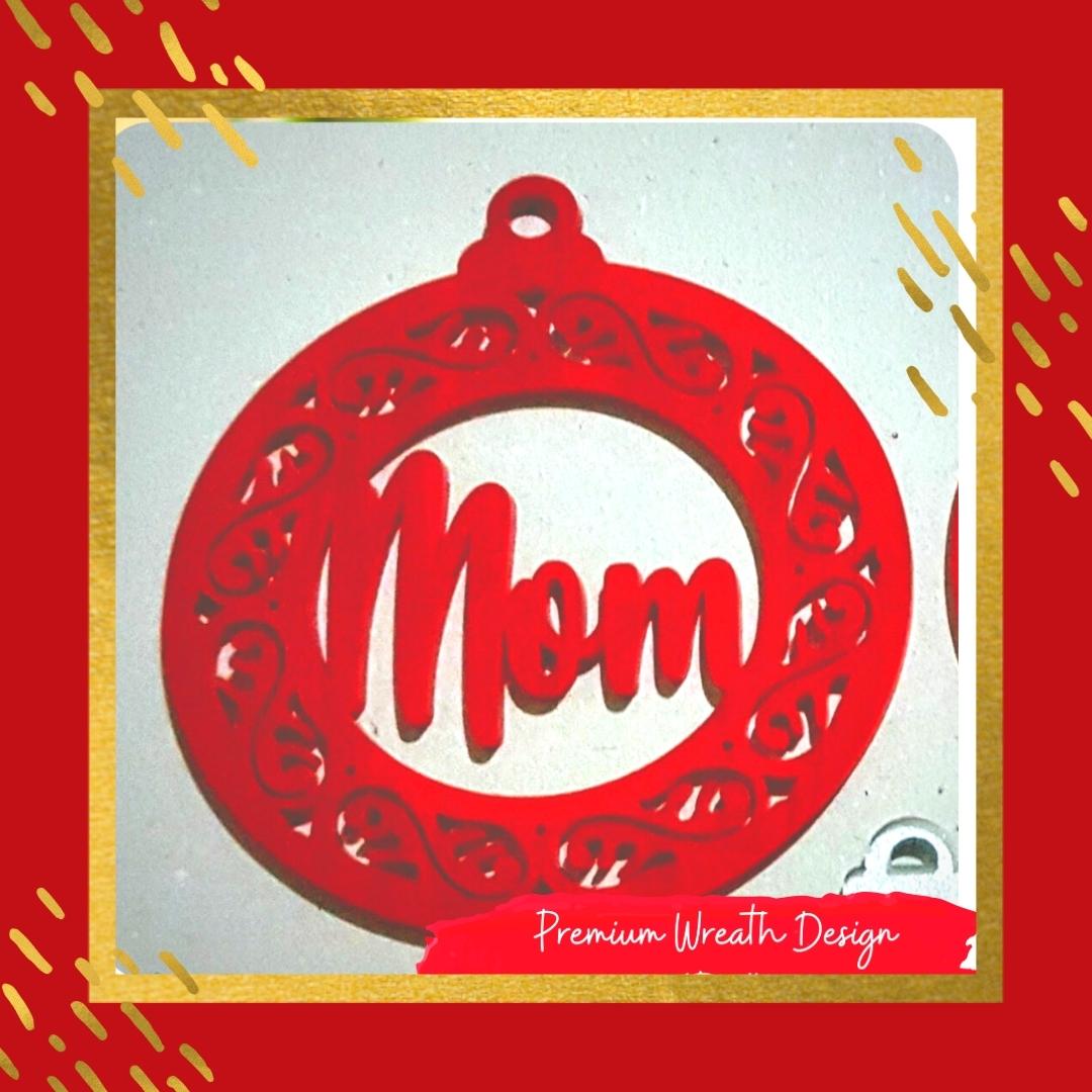 Gold Acrylic Christmas Ornament - Premium Wreath