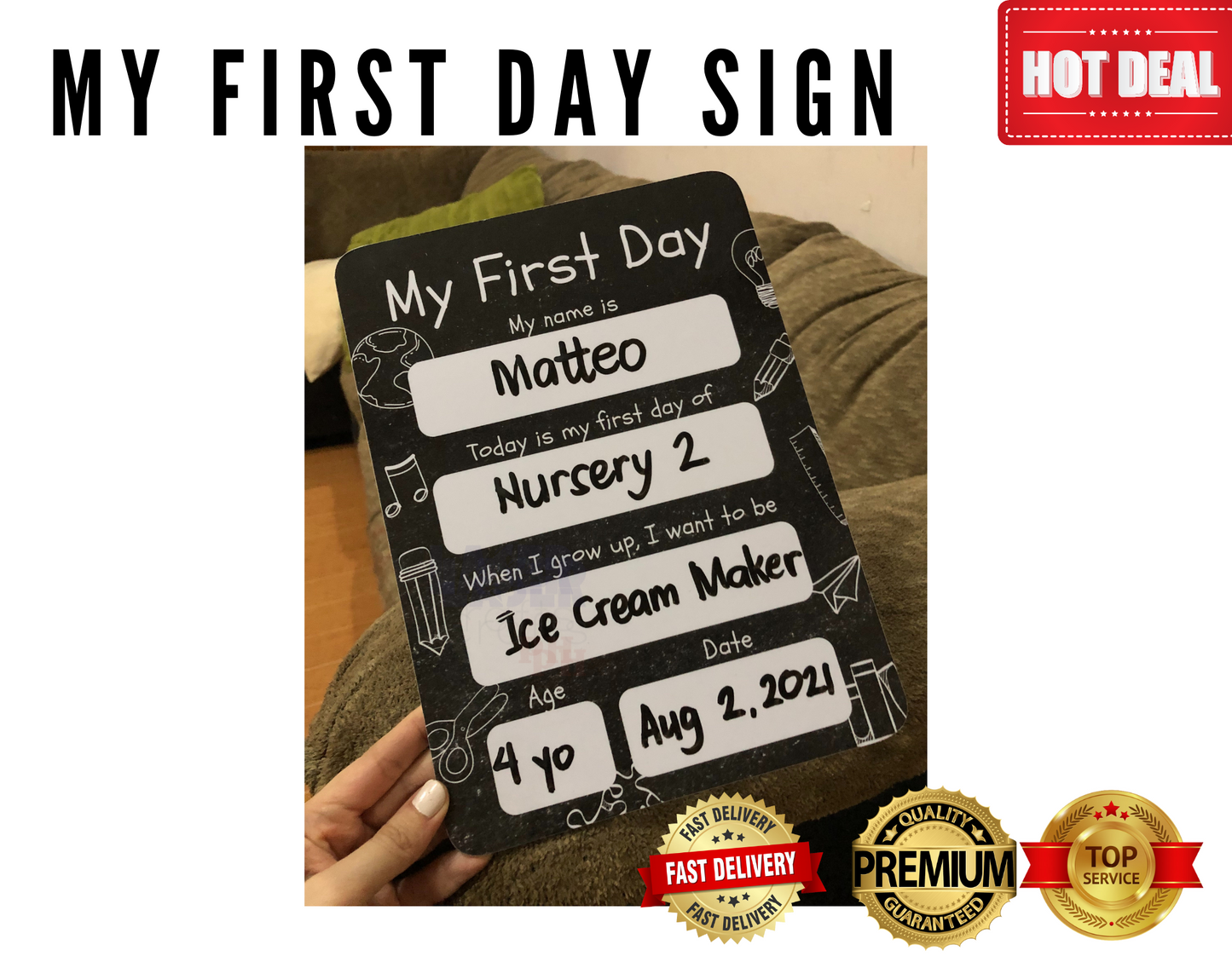 My First Day of School Sign