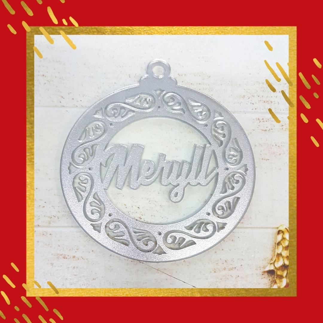 Red Acrylic Christmas Ornament - Premium Wreath