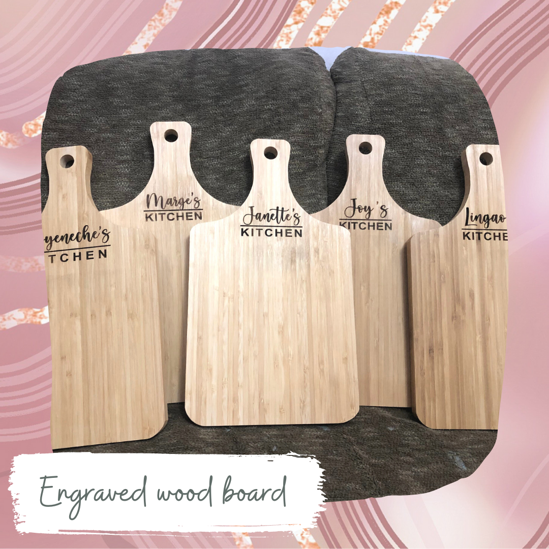 Engraved Bamboo Paddle Wood Board