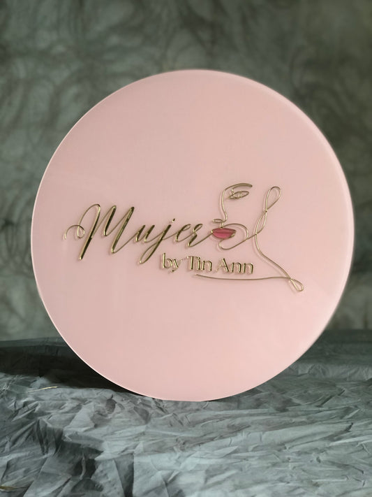 Round Logo with Acrylic Cutouts