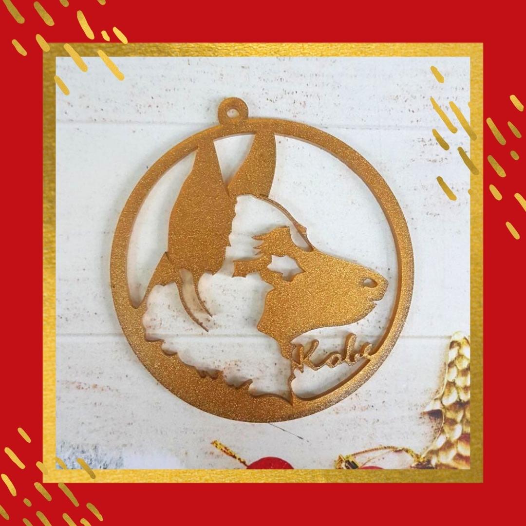 German Shepherd Christmas Ornament - Regular Design