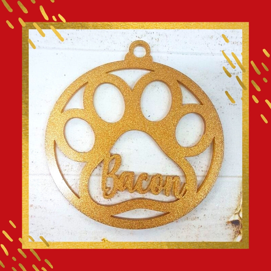 Dog Paws Christmas Ornament - Regular Design