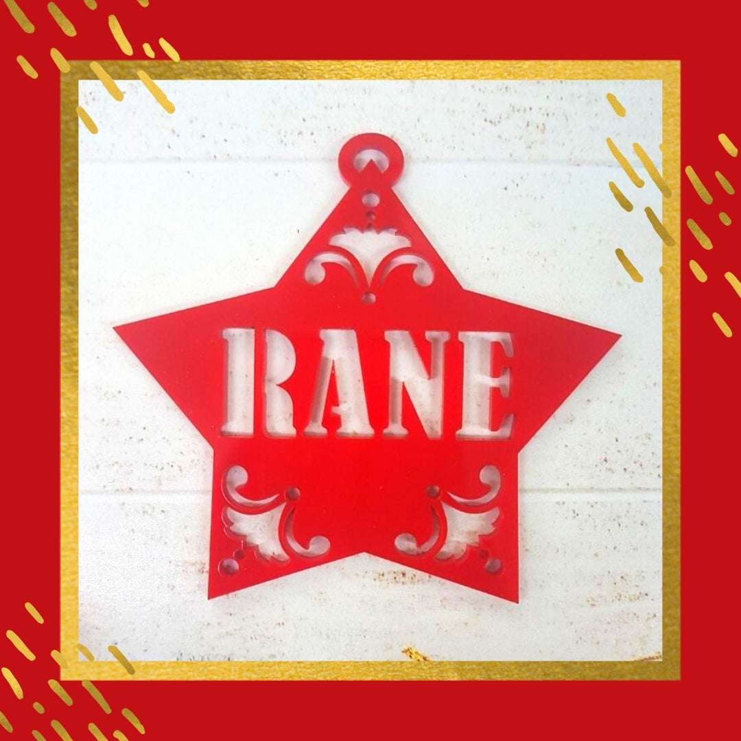 Star Shape Acrylic Christmas Ornament - Regular Design