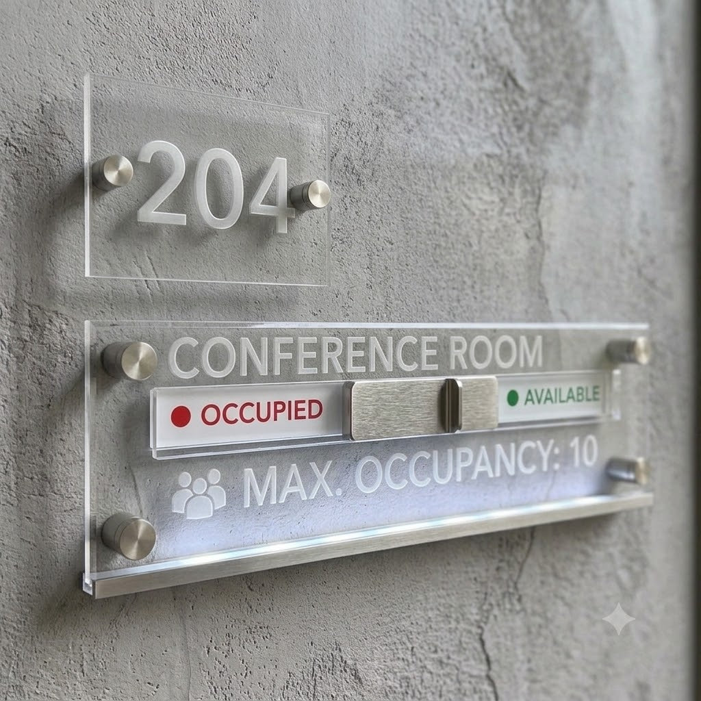 Custom Acrylic Sliding Status Sign