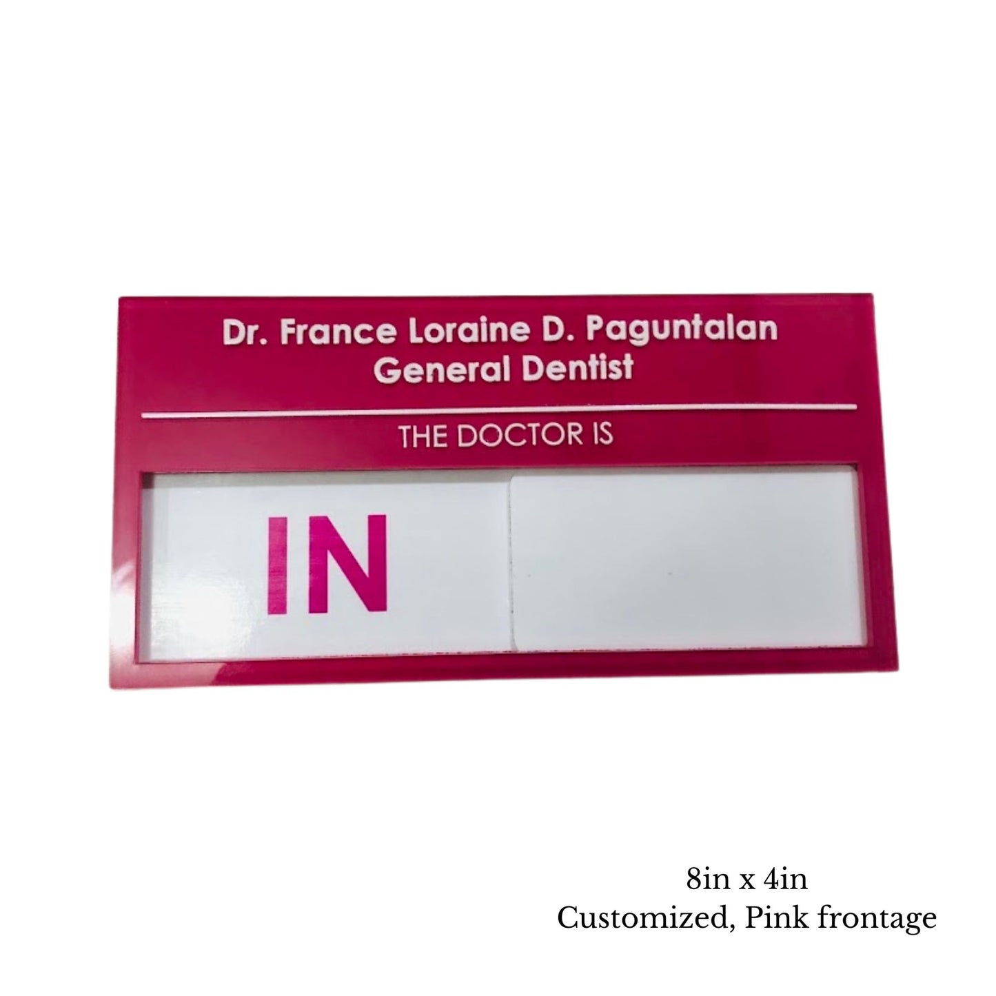 Custom Acrylic Sliding Status Sign
