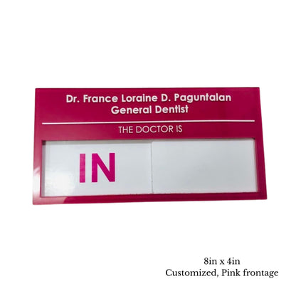 Custom Acrylic Sliding Status Sign