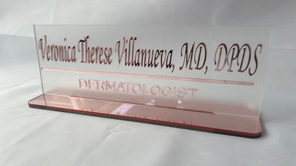 Custom Acrylic Desk Name Plate – Personalized Office Name Sign for Professionals & Executives