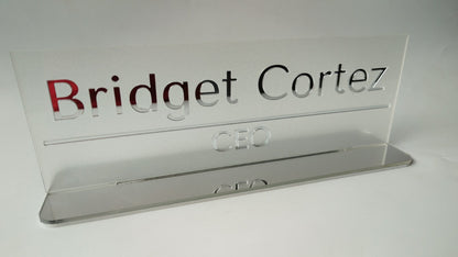 Custom Acrylic Desk Name Plate – Personalized Office Name Sign for Professionals & Executives