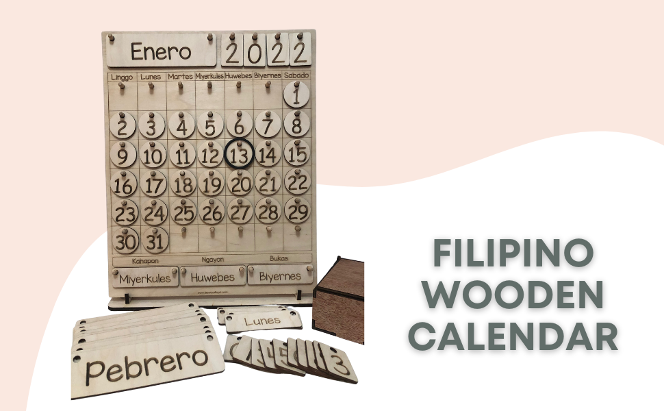 Filipino Montessori-Inspired Wooden Calendar