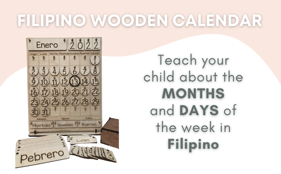 Filipino Montessori-Inspired Wooden Calendar