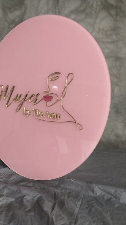 Round Logo with Acrylic Cutouts