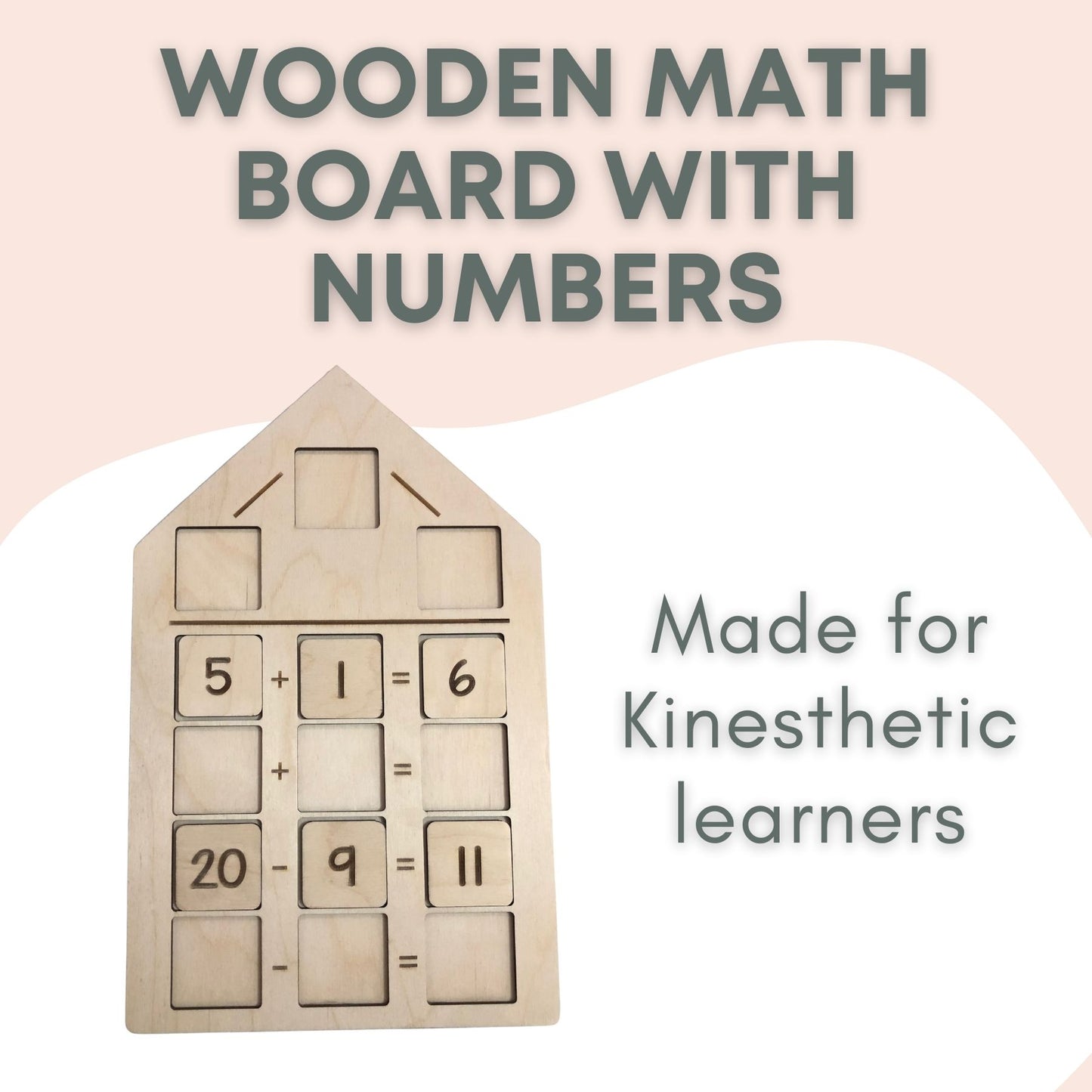 Wooden Math Board with Numbers