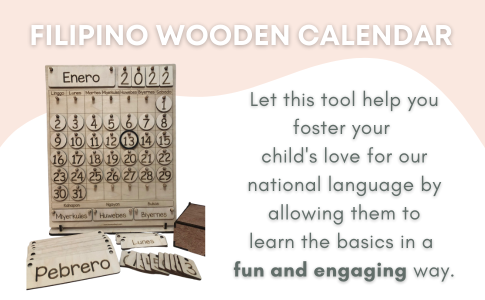 Filipino Montessori-Inspired Wooden Calendar