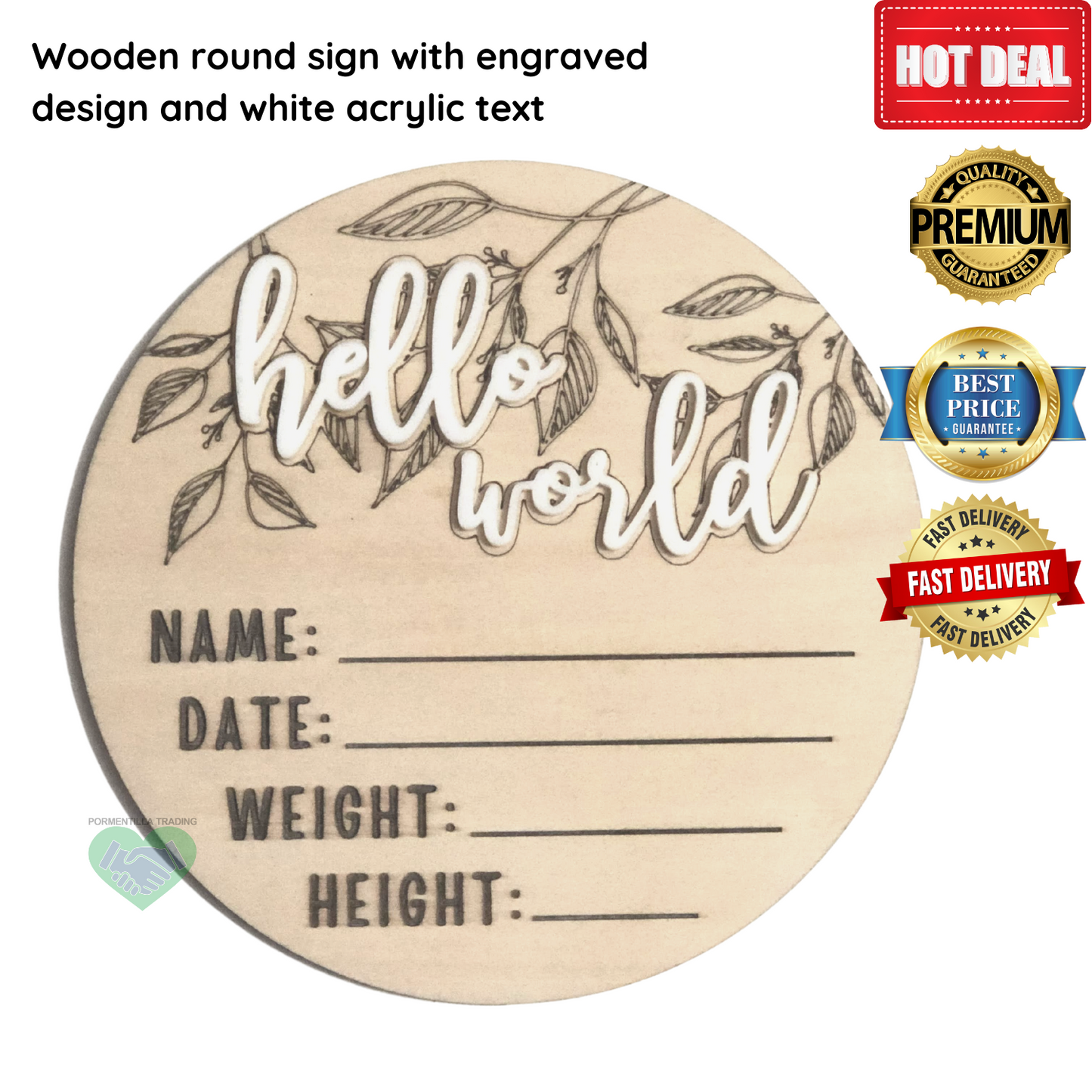 Hello World Baby Birth Sign