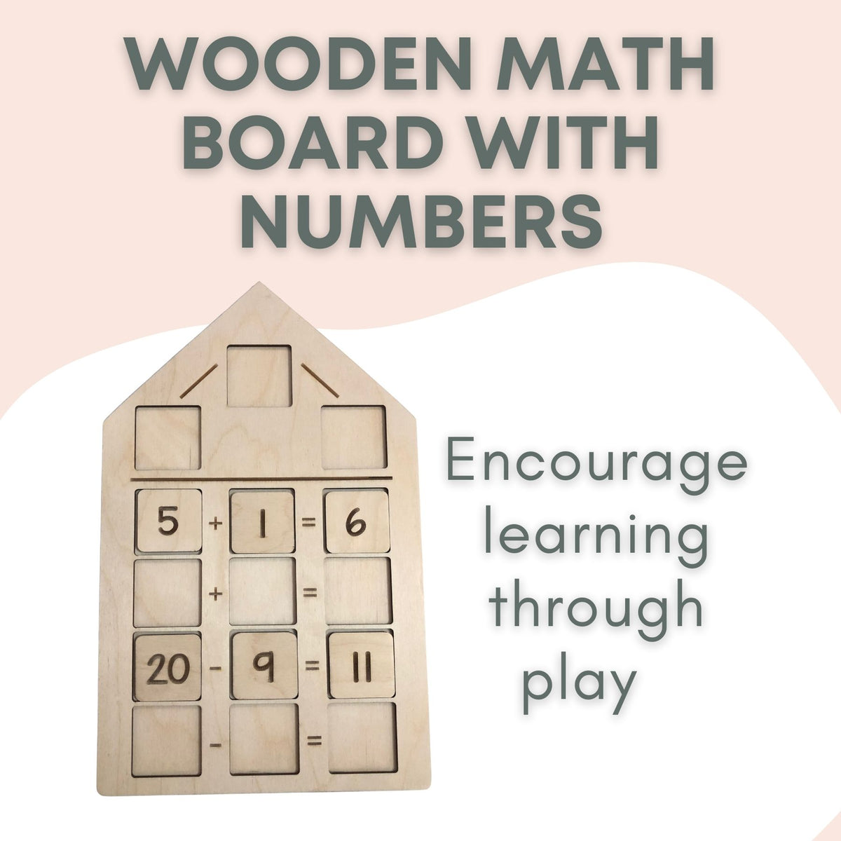 Wooden Math Board with Numbers