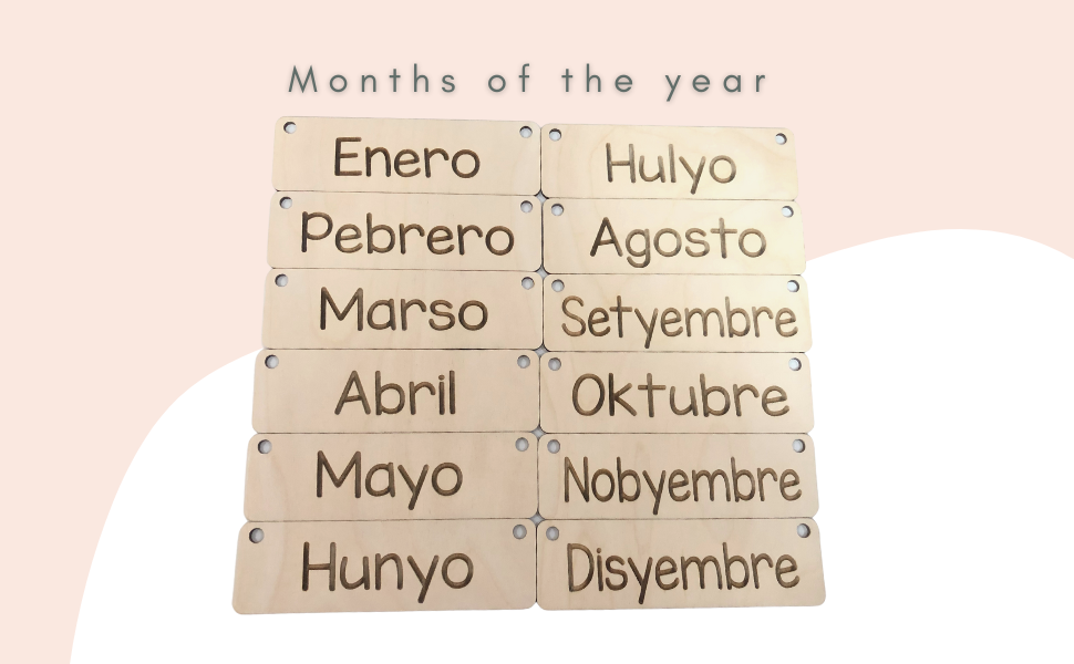 Filipino Montessori-Inspired Wooden Calendar