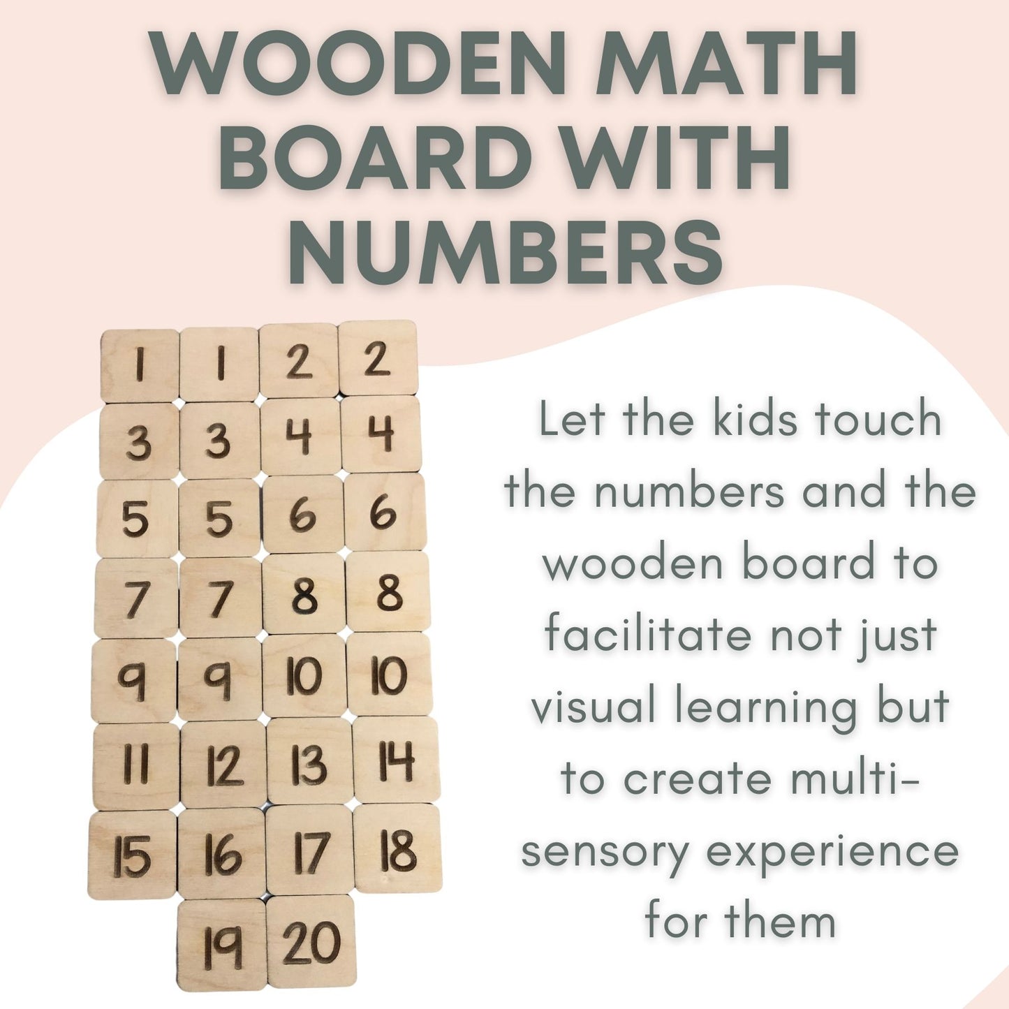 Wooden Math Board with Numbers