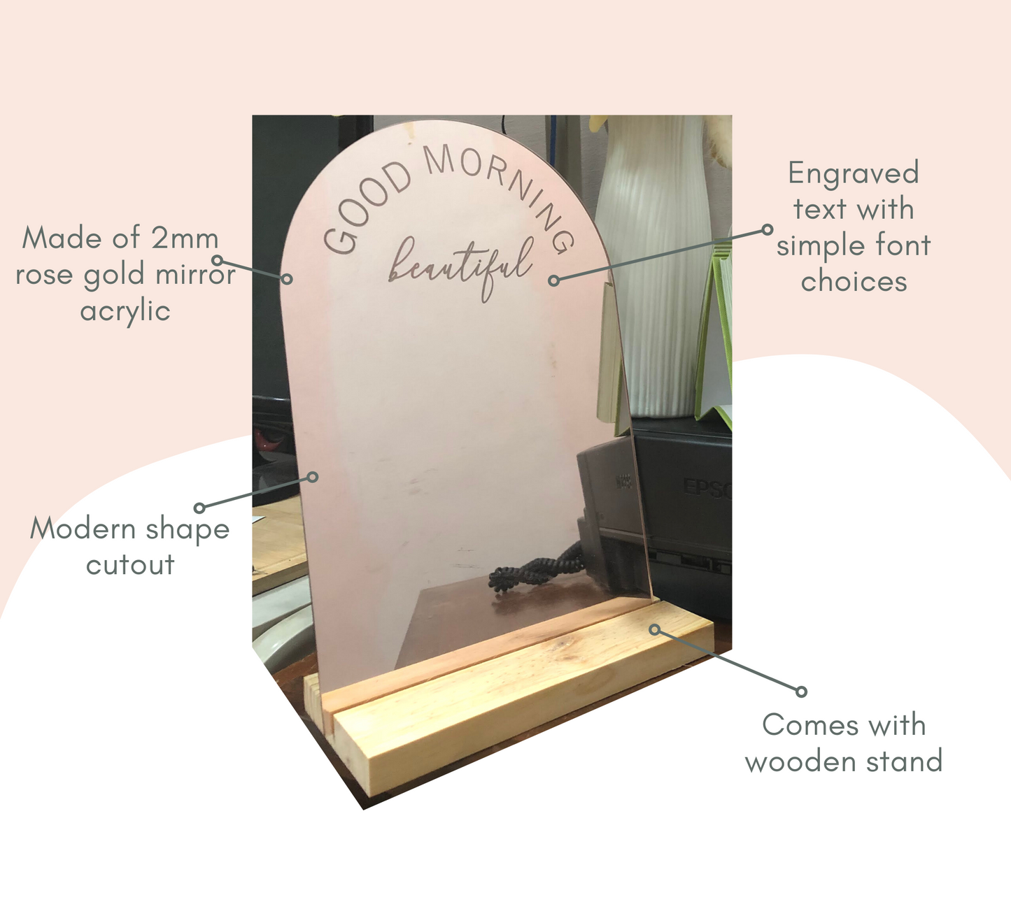 Rose Gold Affirmation Mirror