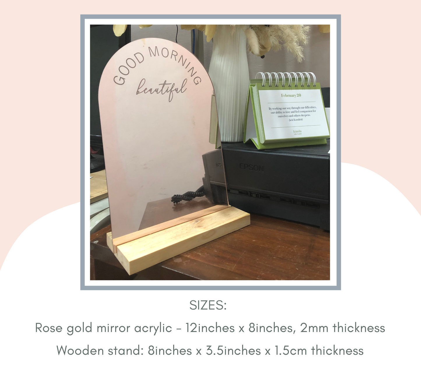 Rose Gold Affirmation Mirror