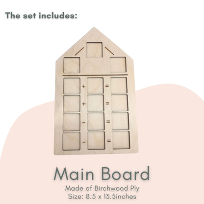 Wooden Math Board with Numbers