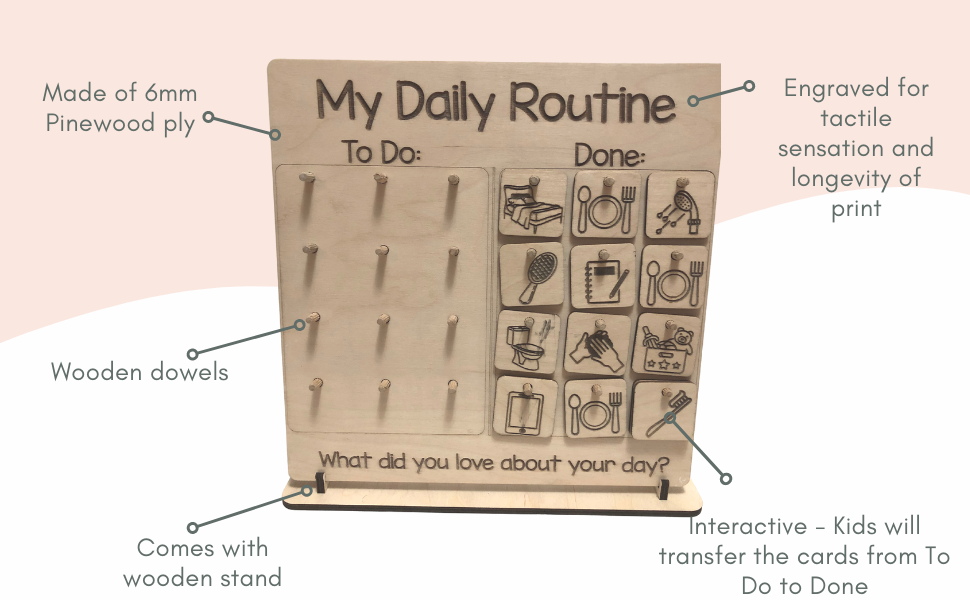 Wooden Routine Board