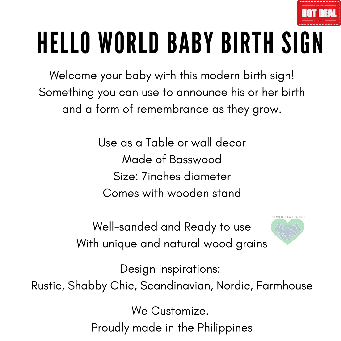 Hello World Baby Birth Sign