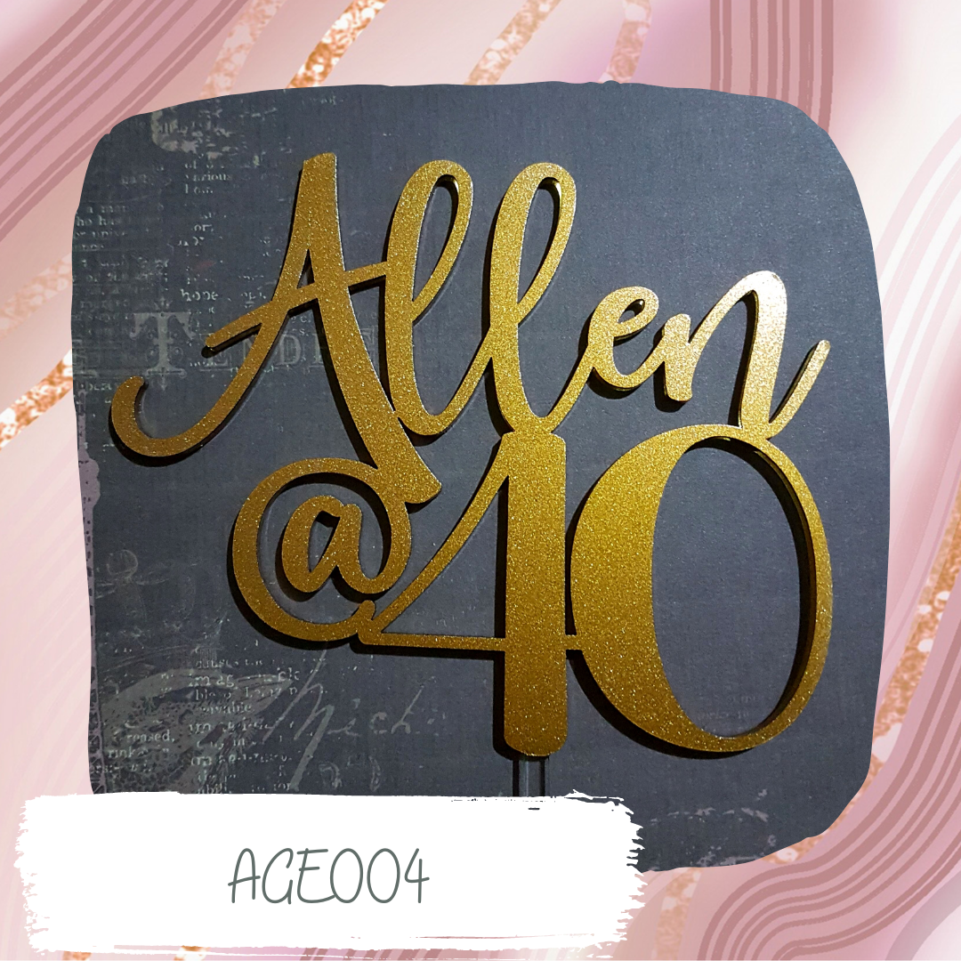 Name and Age Cake Topper