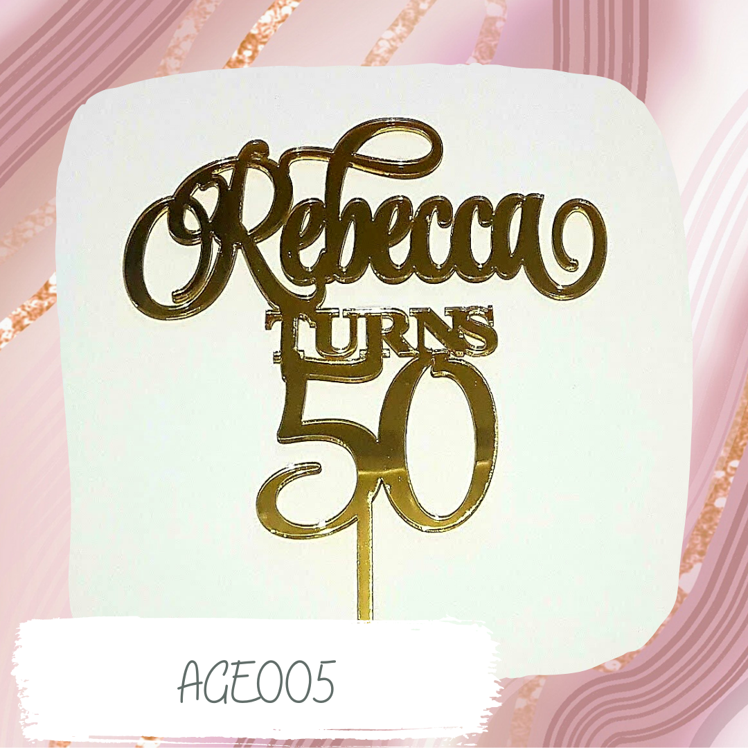 Name and Age Cake Topper