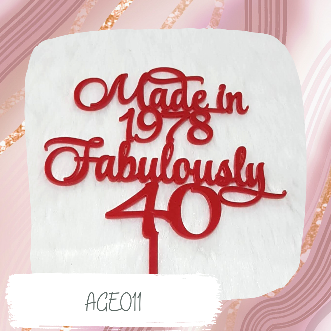 Name and Age Cake Topper
