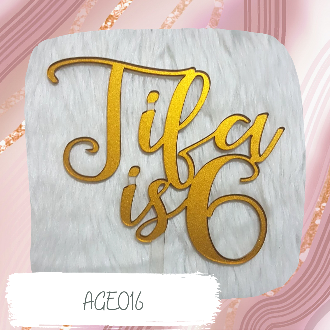Name and Age Cake Topper