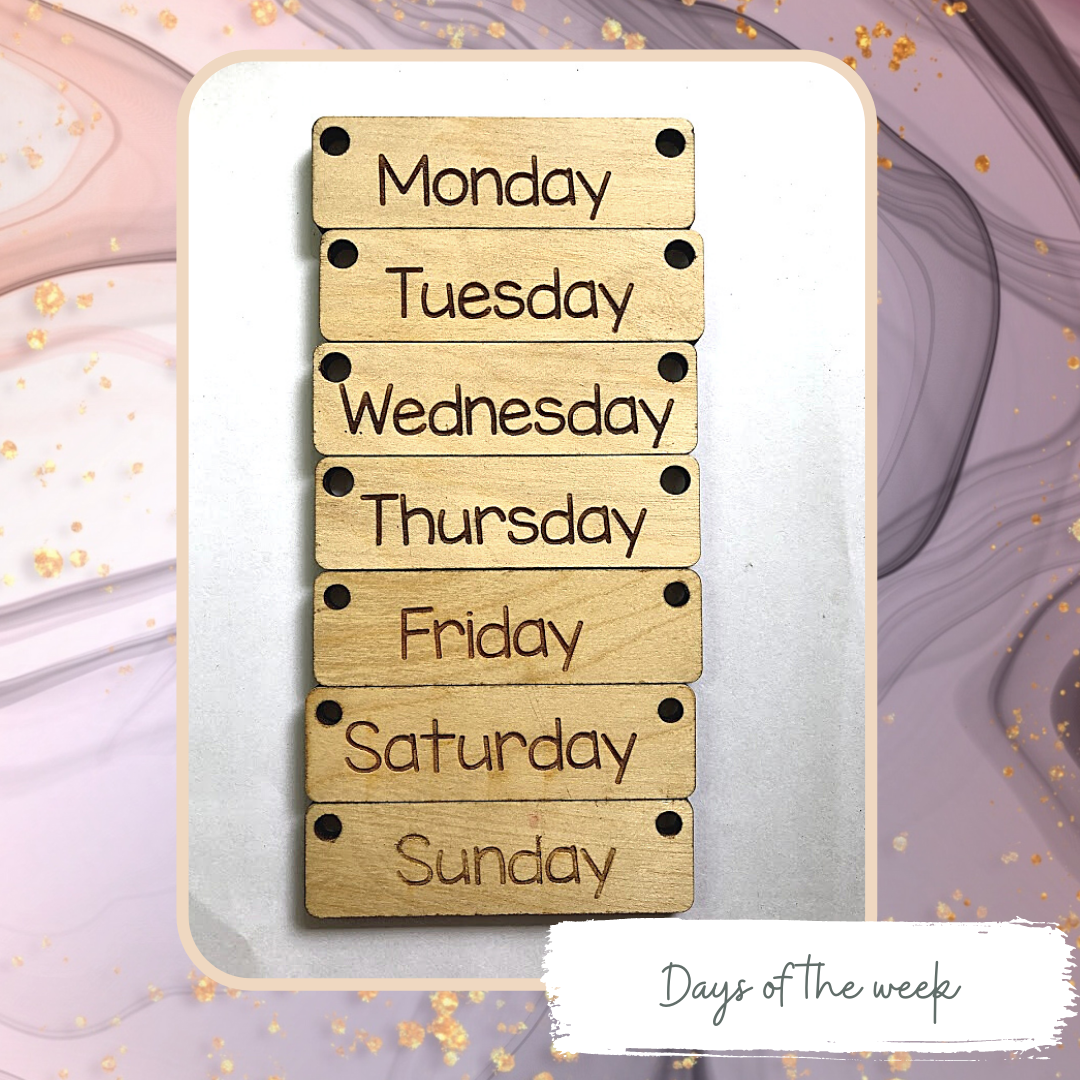 Wooden Calendar with Routine Set