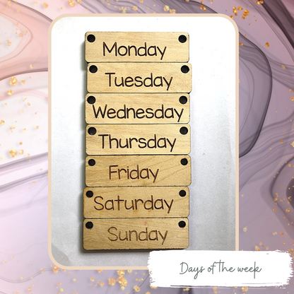 Wooden Calendar with Routine Set