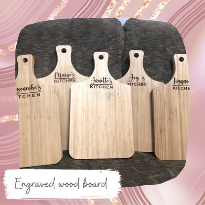 Engraved Bamboo Paddle Wood Board