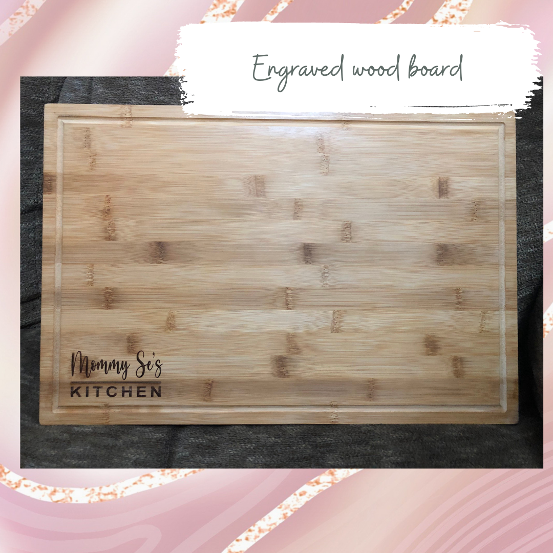 Engraved Bamboo Rectangular Wood Board