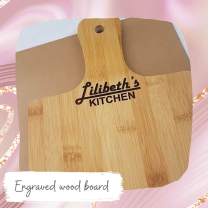 Engraved Bamboo Paddle Wood Board