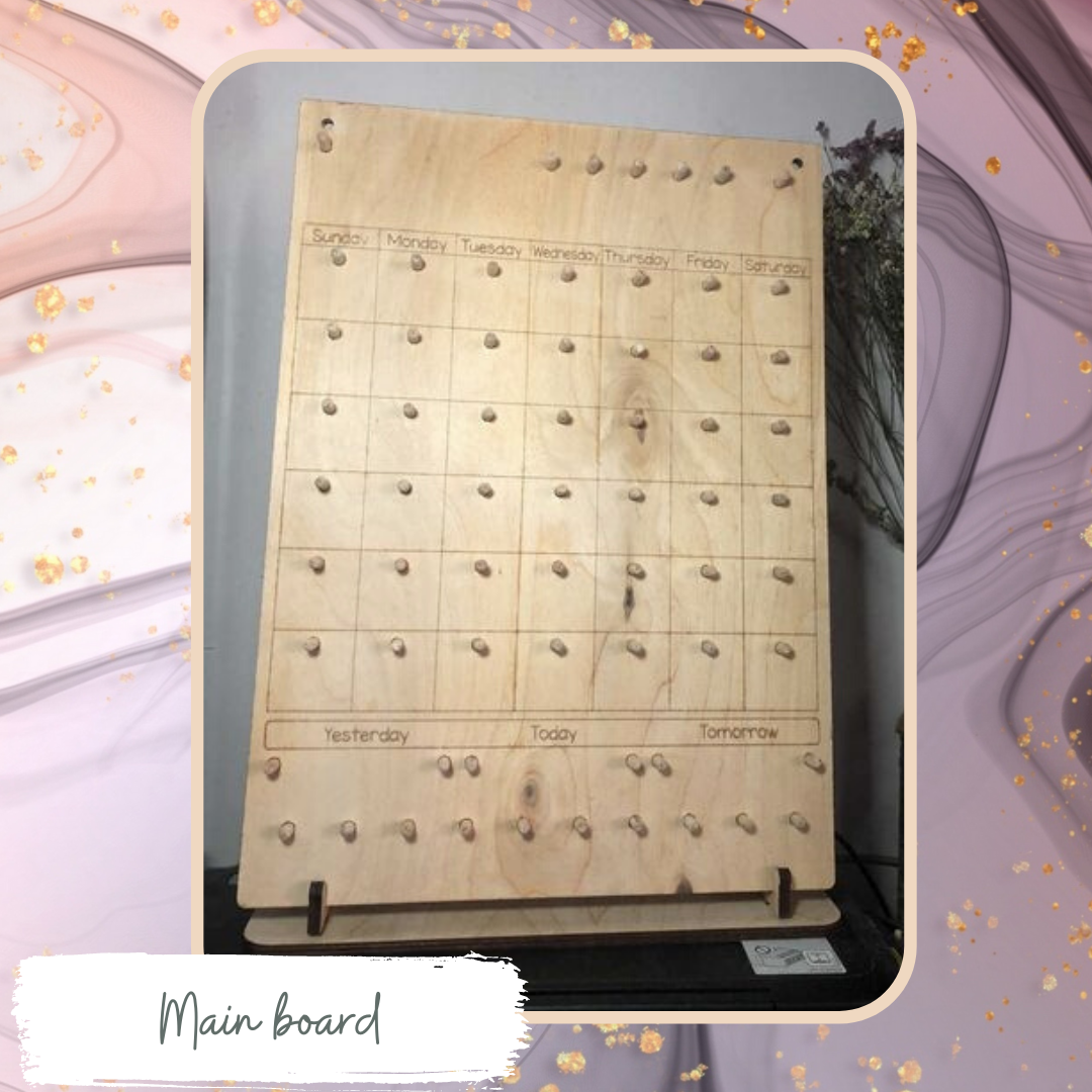 Wooden Calendar with Routine Set