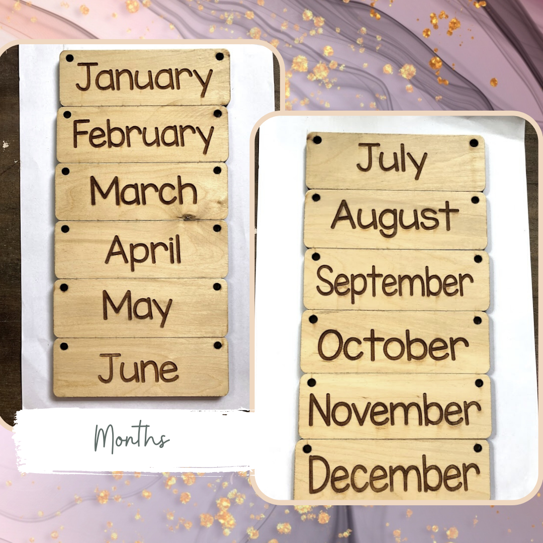 Montessori-Inspired Wooden Calendar Set