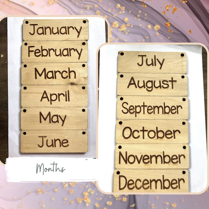 Montessori-Inspired Wooden Calendar Set