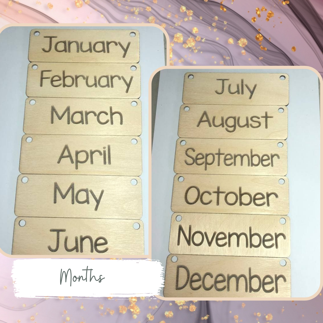 Wooden Calendar with Routine Set