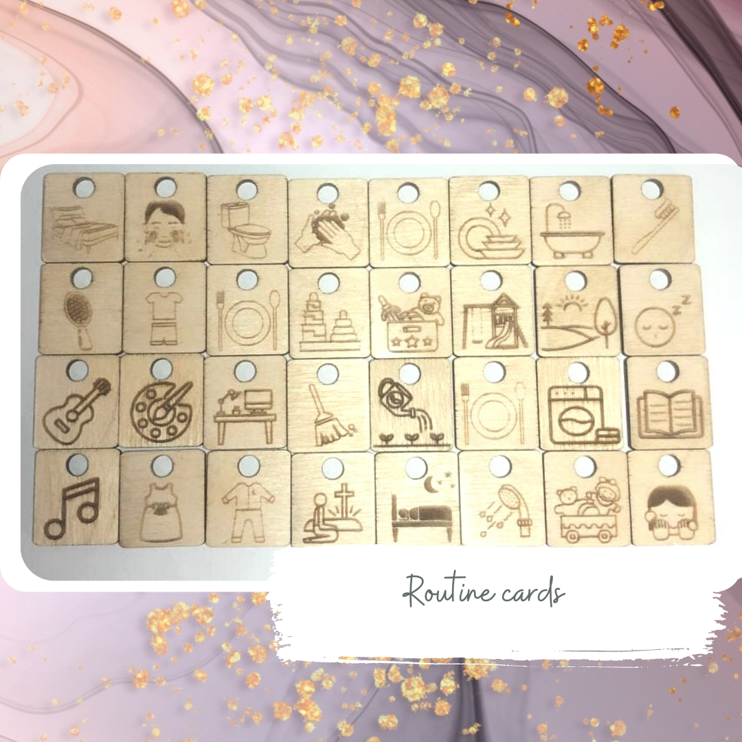 Wooden Calendar with Routine Set