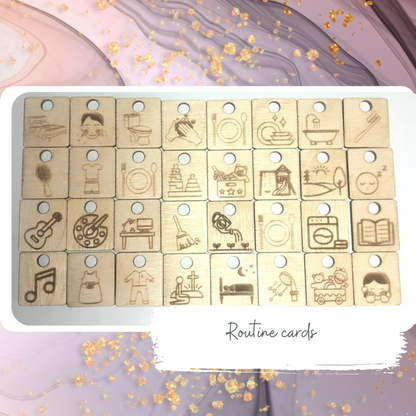 Wooden Calendar with Routine Set