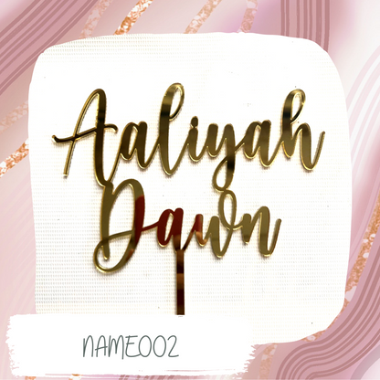 Name Acrylic Cake Topper