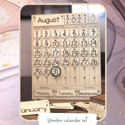 Montessori-Inspired Wooden Calendar Set