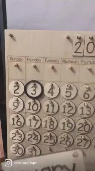 Wooden Calendar with Routine Set
