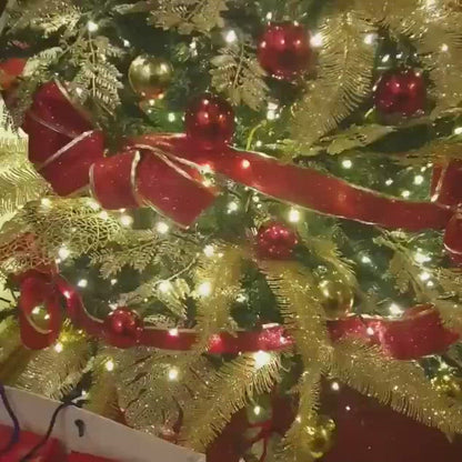 Gold Mirror on Red Acrylic Christmas Ornament - Luxe Design