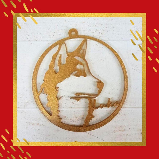 Siberian Husky Christmas Ornament - Regular Design
