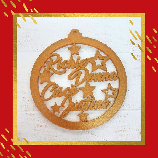 Gold Acrylic Christmas Ornament - Family Design