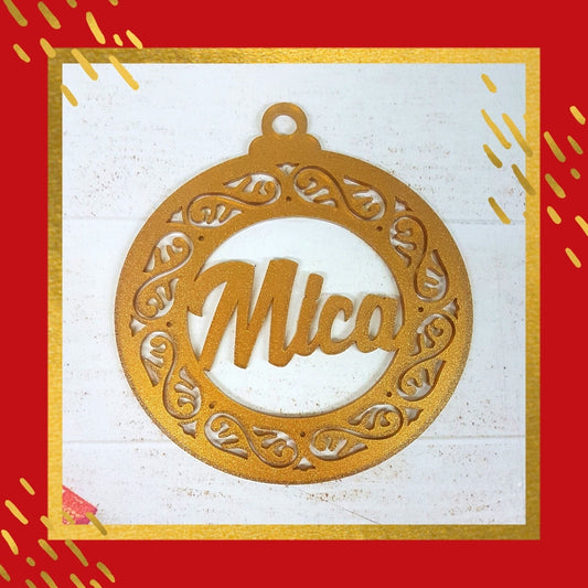 Gold Acrylic Christmas Ornament - Premium Wreath